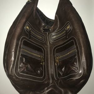 HOGAN HANDBAG leather - brown w/ gold